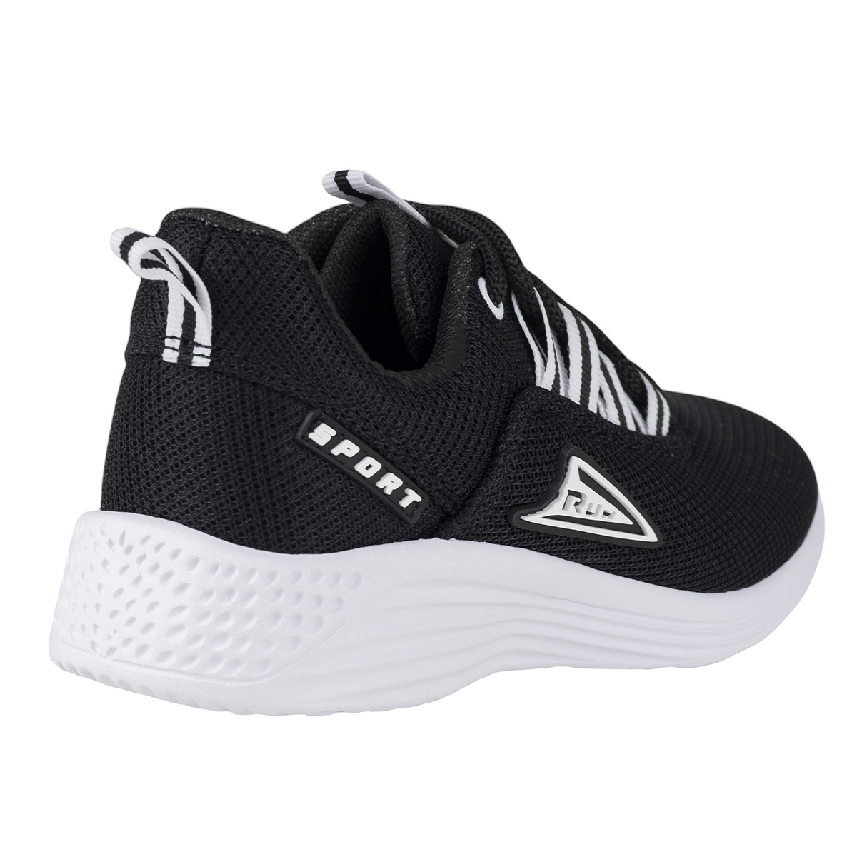 Tenis Negro Para Niño Running Run Premium 380 Ngr Blanco Deportivo