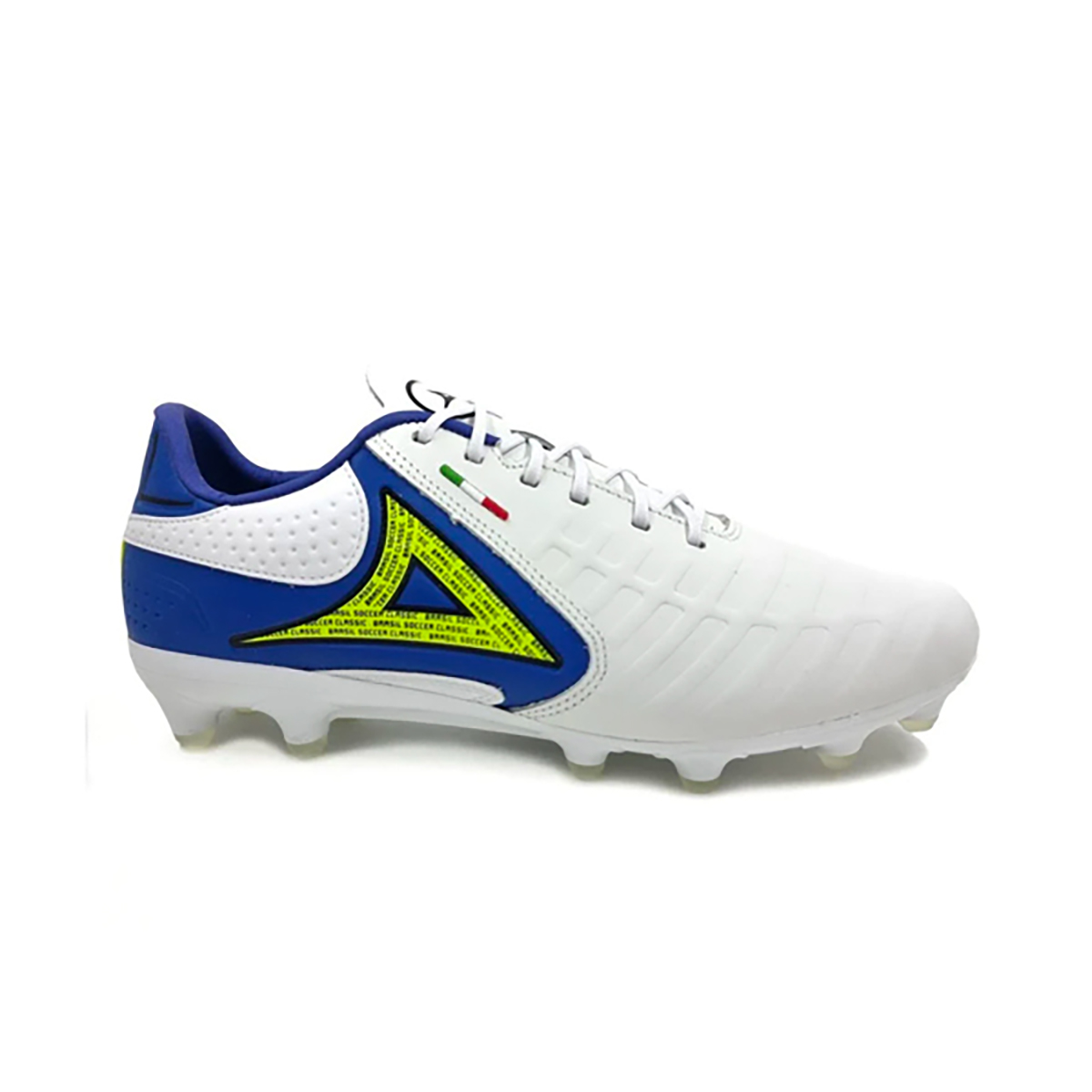 Pirma Botines Brasil Tacos Hombre Blanco Azul Futbol Rendimiento Ajuste Seguro