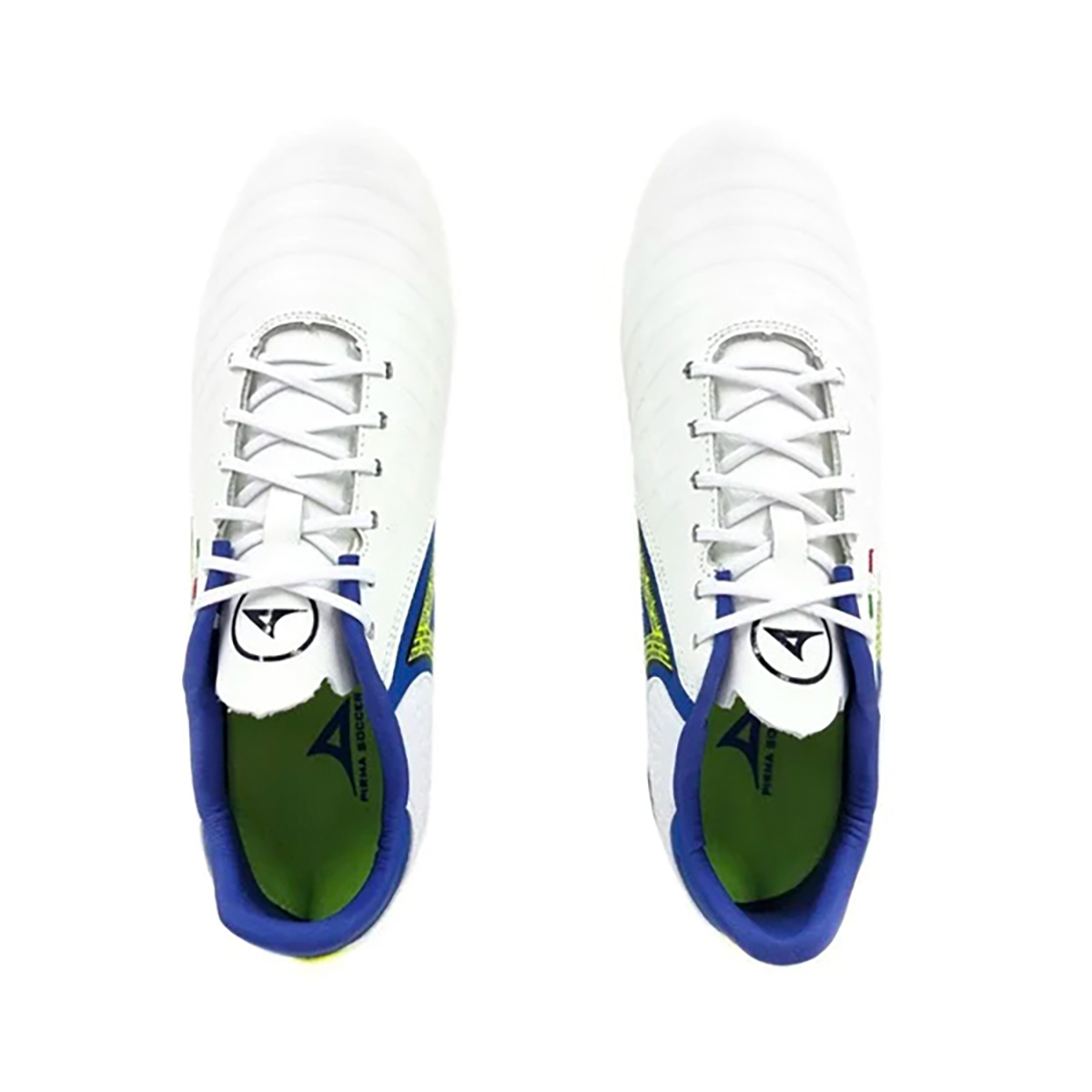 Pirma Botines Brasil Tacos Hombre Blanco Azul Futbol Rendimiento Ajuste Seguro