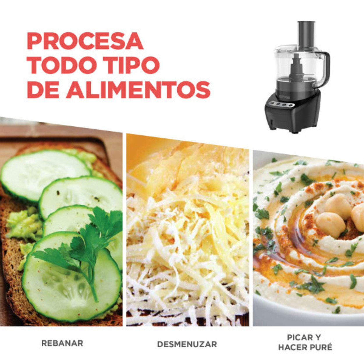 Picador de Alimentos Black + Decker FP4200B-LA 8 tazas Negro