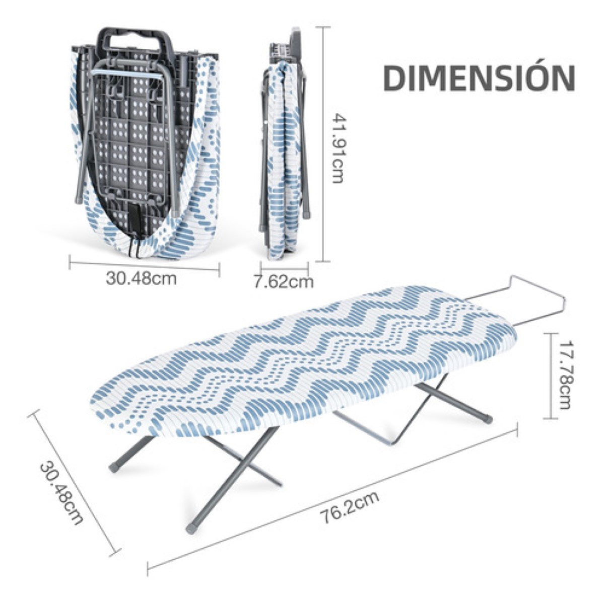 Tabla De Planchar De Sobremesa Con Soporte Para Plancha BLANCPO AZUL