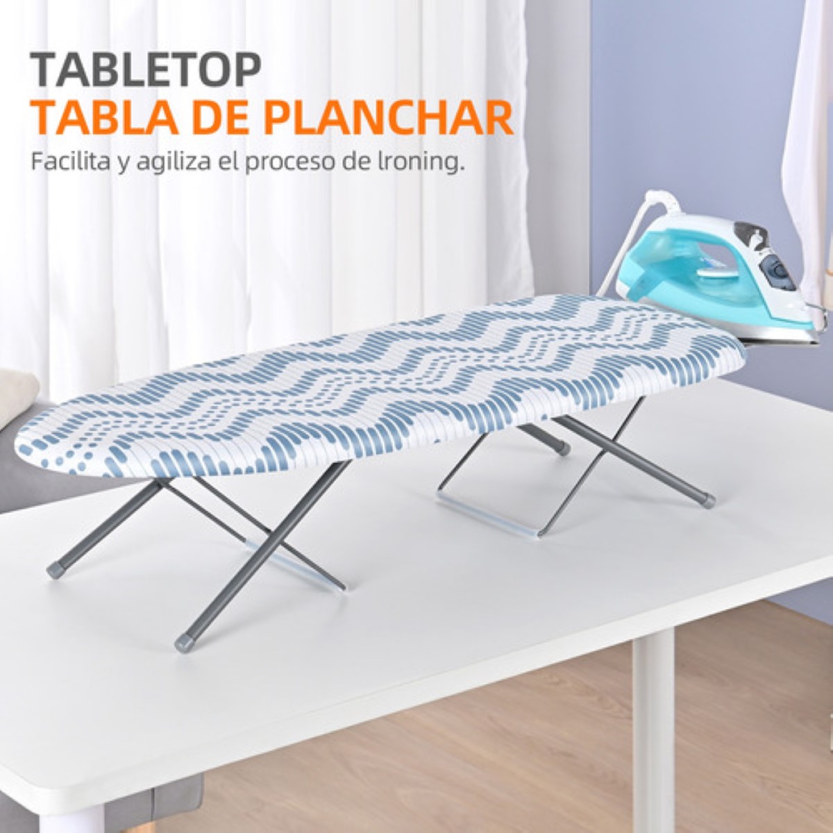 Tabla De Planchar De Sobremesa Con Soporte Para Plancha BLANCPO AZUL