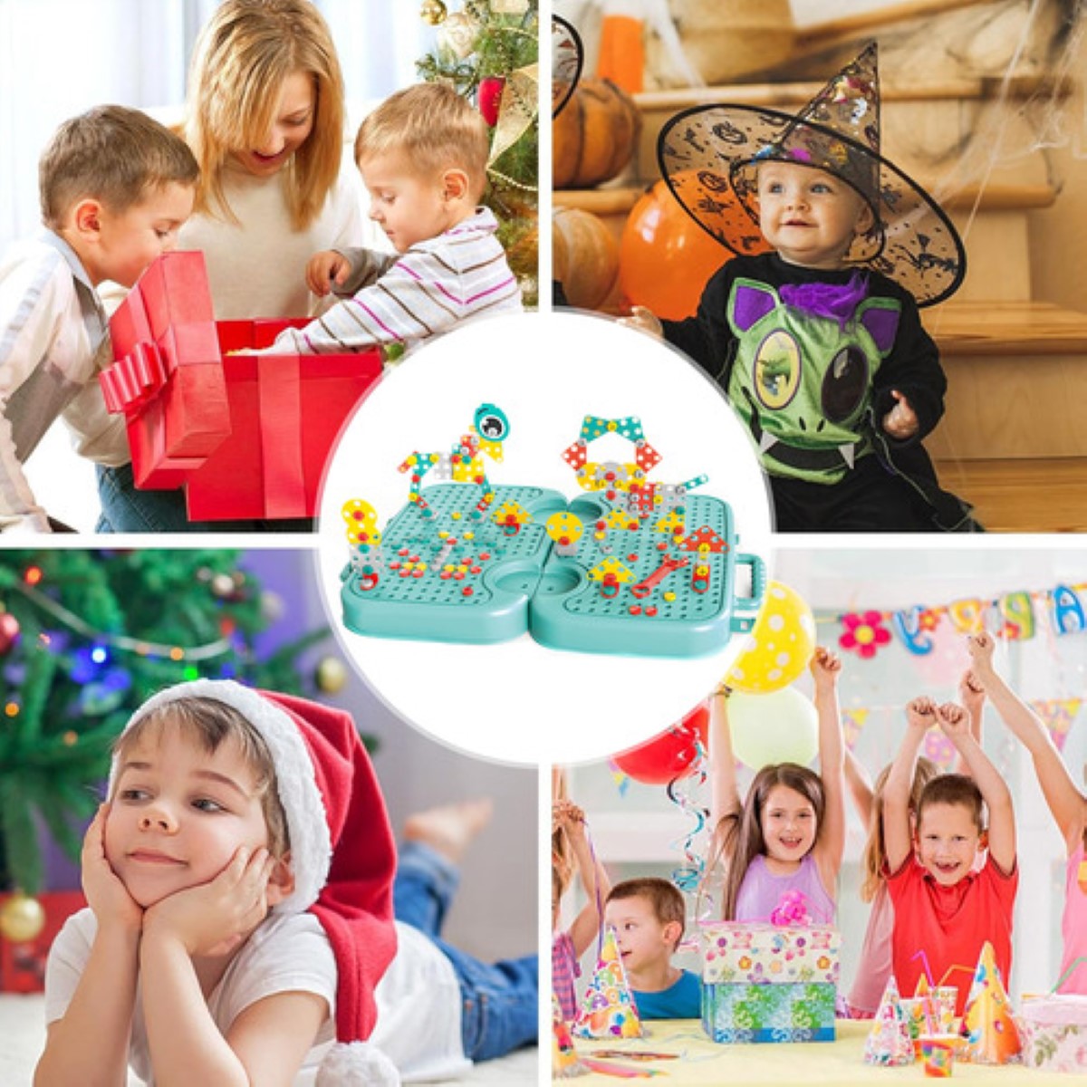 Caja De Herramientas De Juguete Para Niños 225pcs Educativos VERDE CLARO