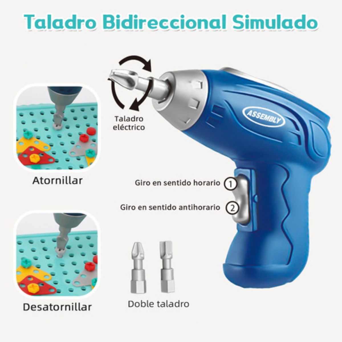 Caja De Herramientas De Juguete Para Niños 225pcs Educativos VERDE CLARO