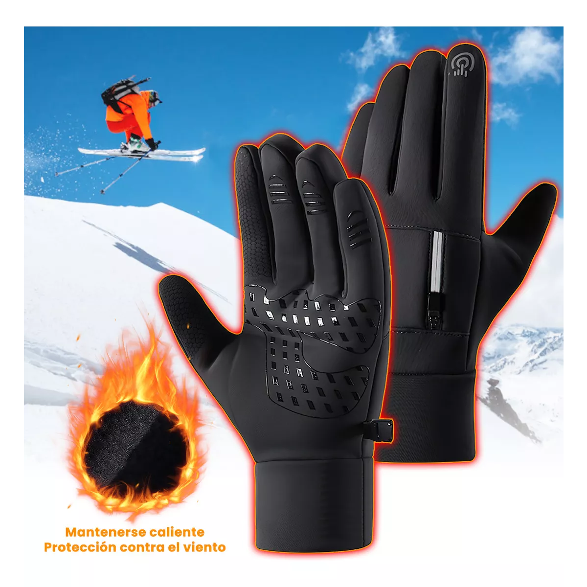 Guantes Térmicos Invierno P Moto/bicicleta Pantalla Tactil Talla XL