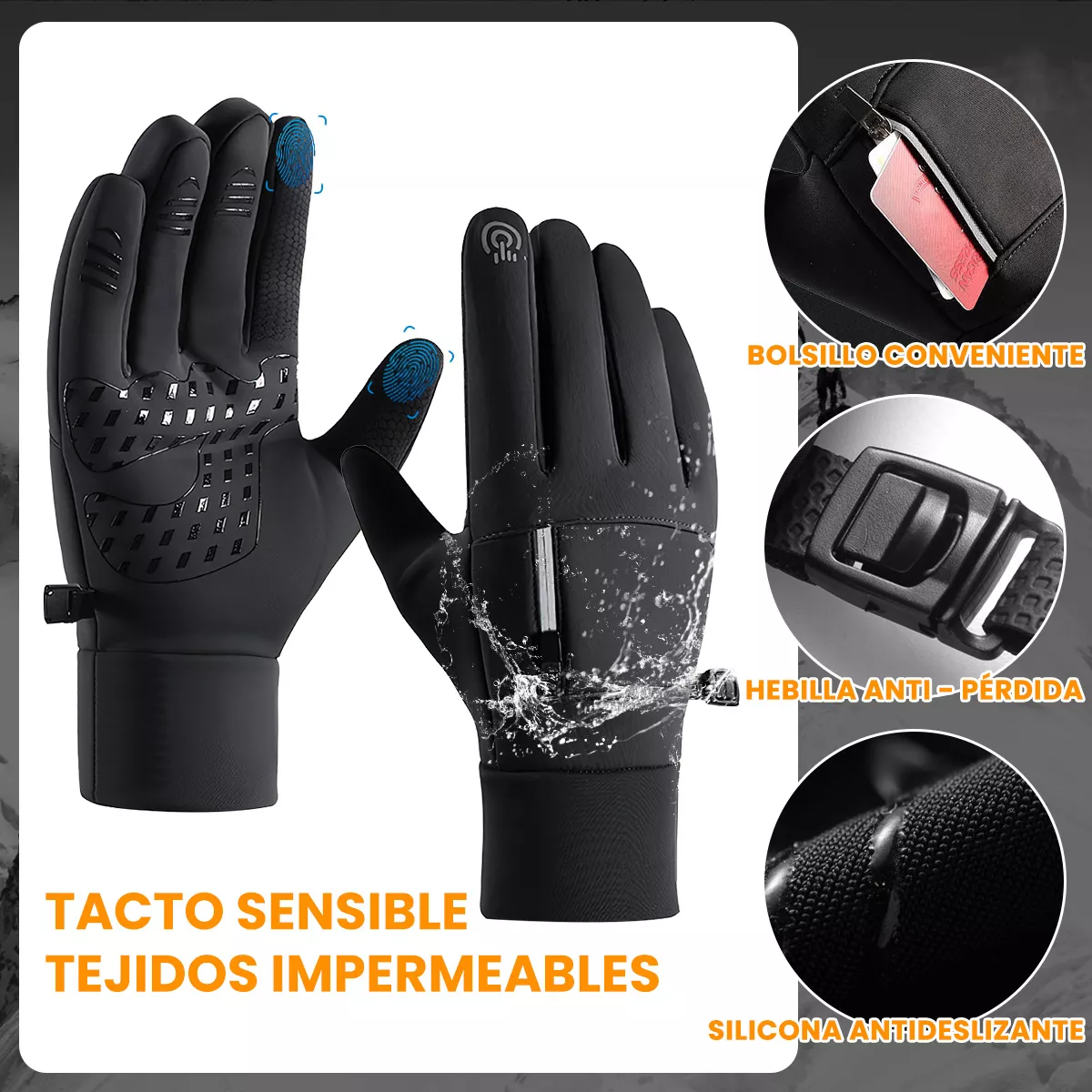 Guantes Térmicos Invierno P Moto/bicicleta Pantalla Tactil Talla XL