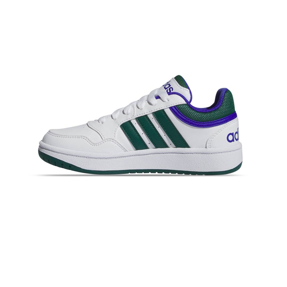 Tenis Adidas Hoops 3.0 K Blanco-Verde Unisex IH8012