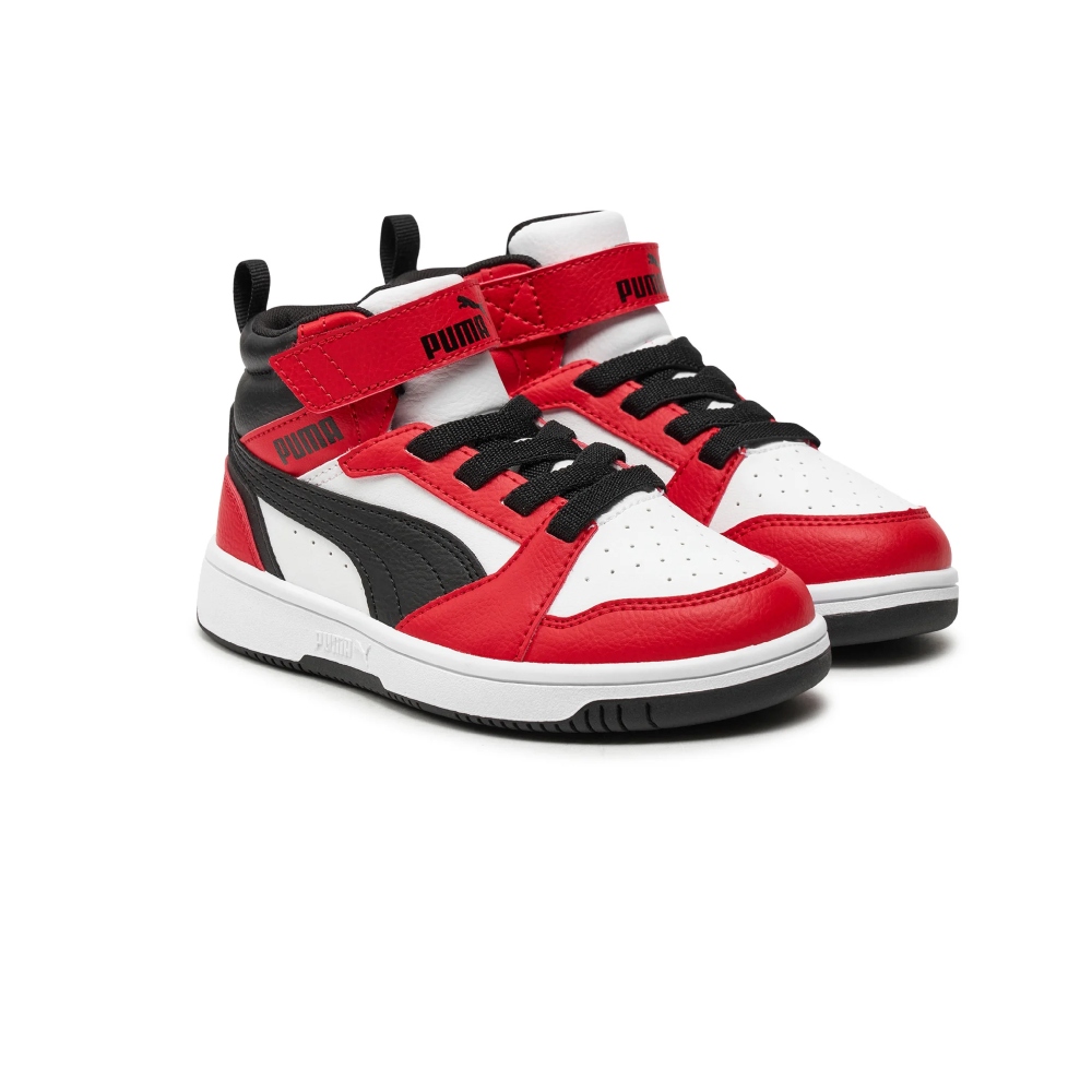 Tenis Puma Casual Rebound V6 Mid AC+PS Rojo para Niños 391327 07