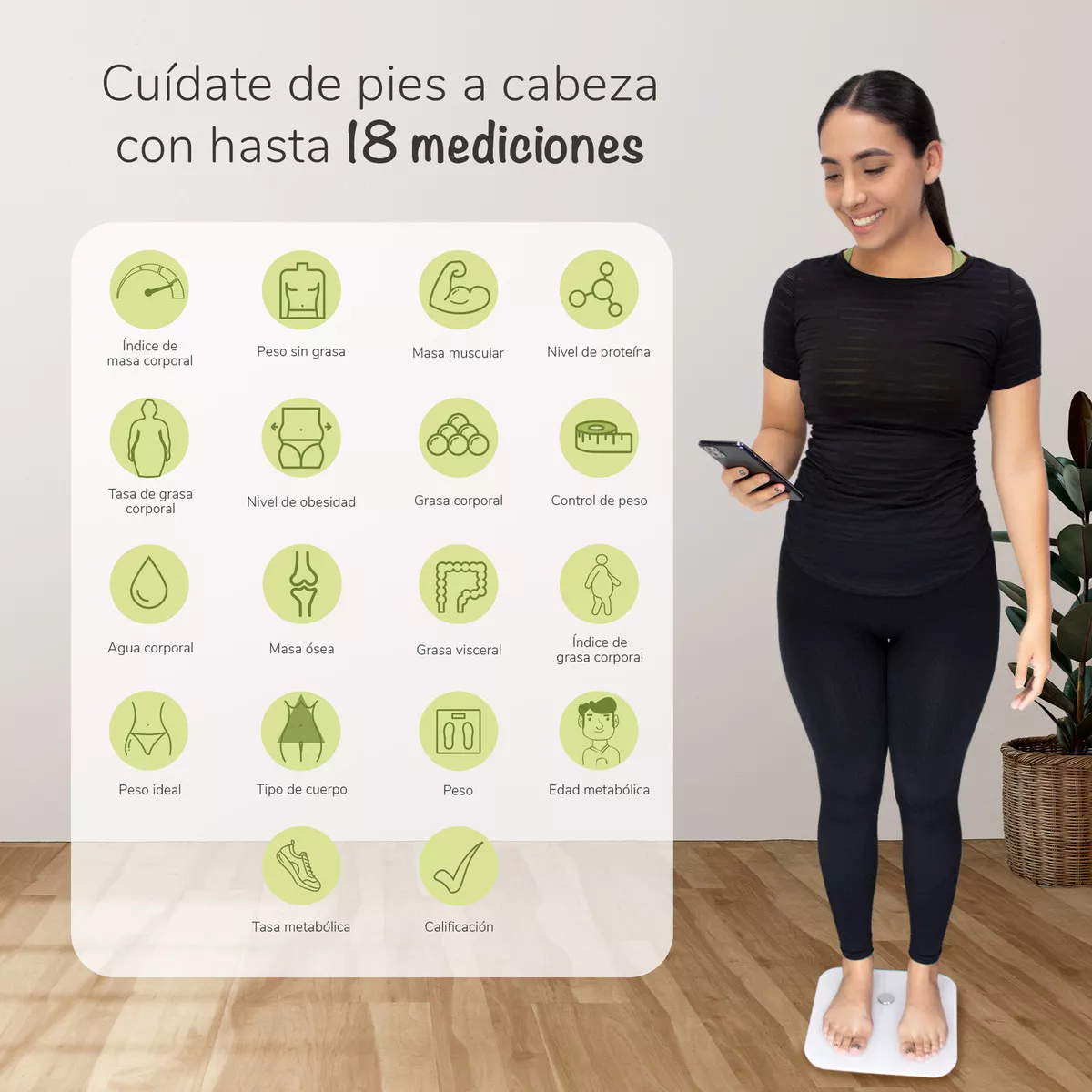 Báscula Inteligente App Binden Color Blanco