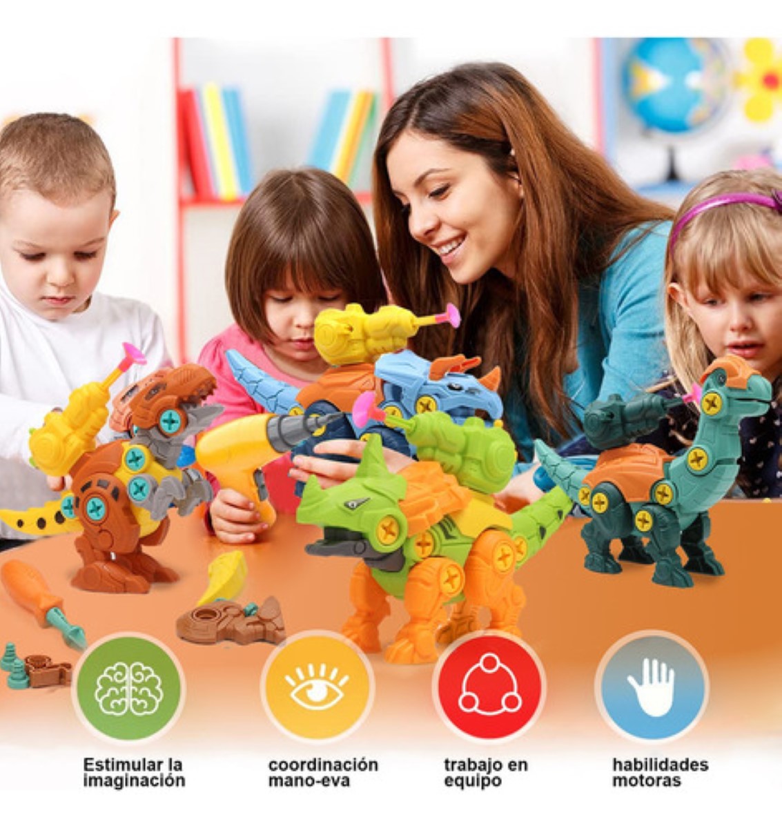 Montaje Juguete Conjunto De Dinosaurio COLOR