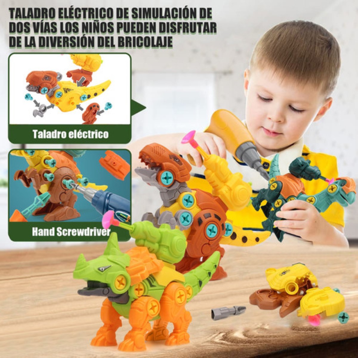 Montaje Juguete Conjunto De Dinosaurio COLOR