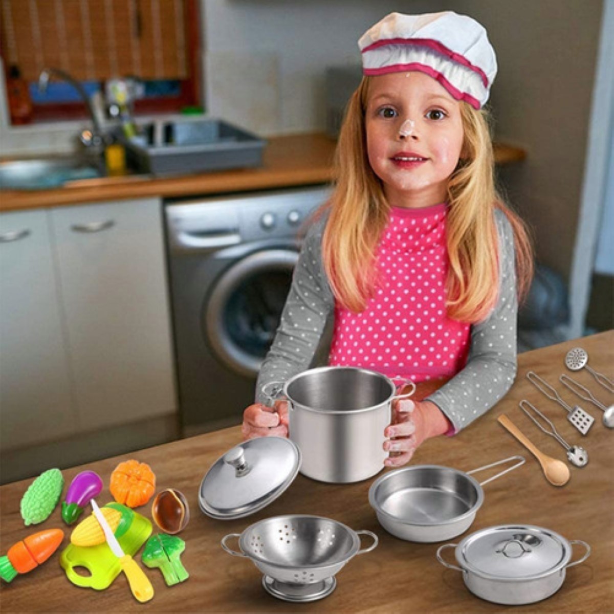 Juguetes De Utensilios De Cocina Niños Ollas Y Sartenes CLORES