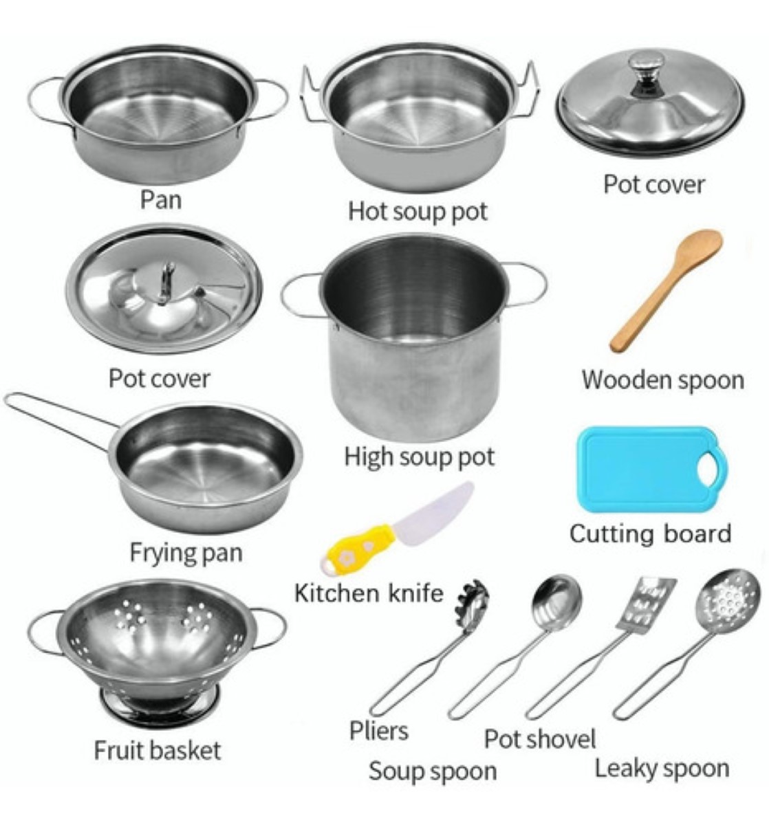 Juguetes De Utensilios De Cocina Niños Ollas Y Sartenes CLORES