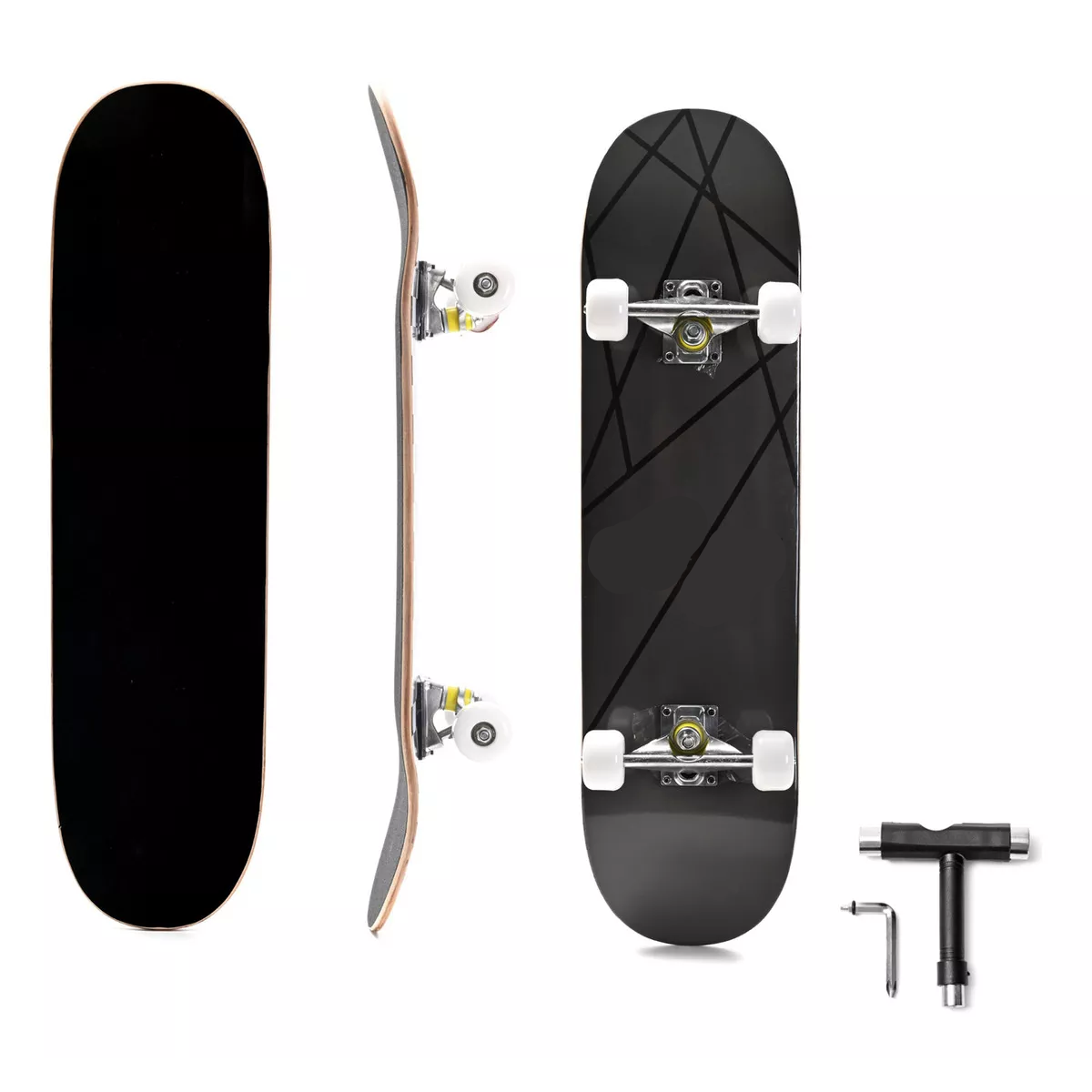 Patineta Profesional De Madera Rusa Ruedas Geometrico