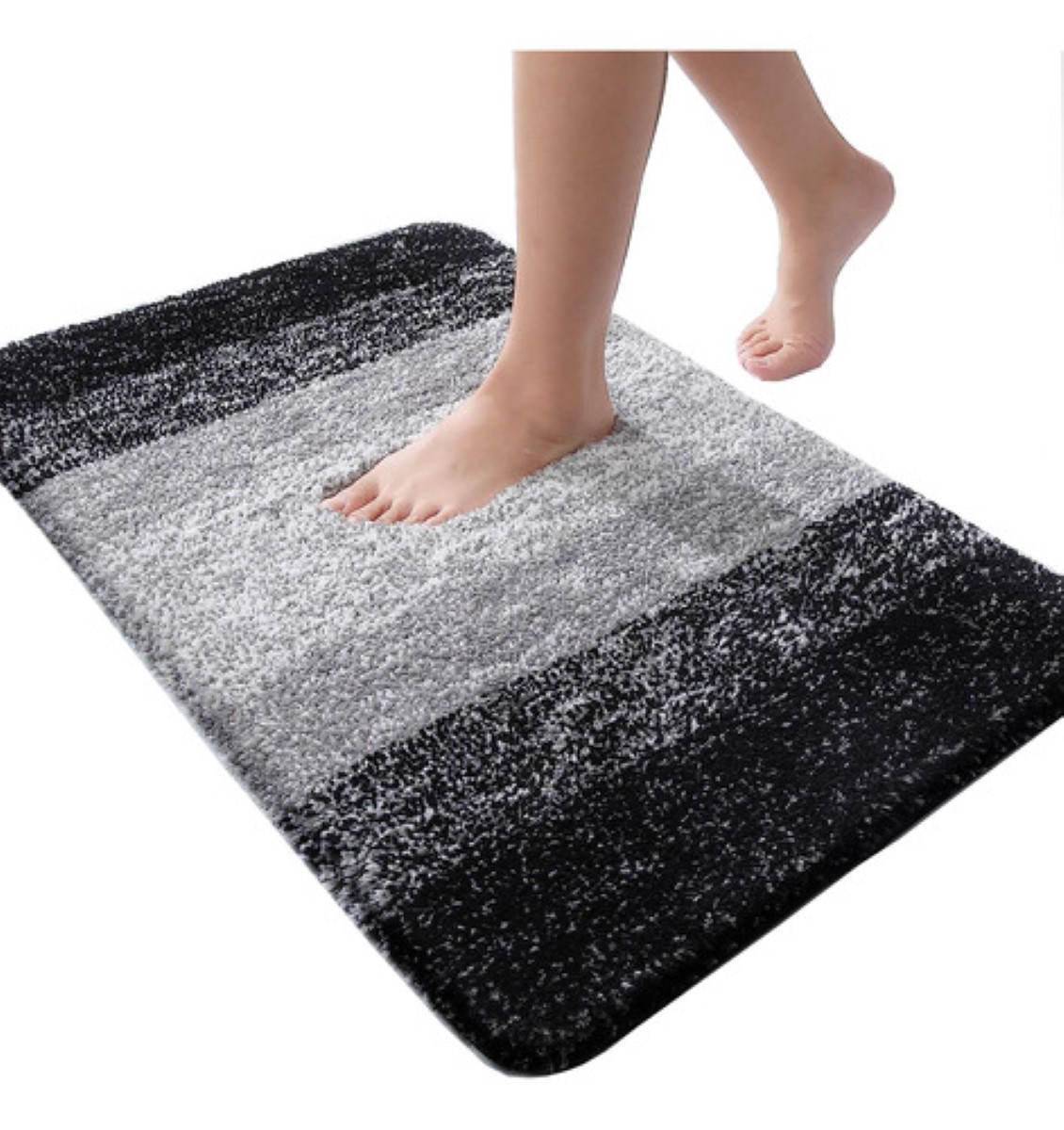 Tapete Baño Antideslizante Absorbente Suave Alfombra De Baño NEGRO