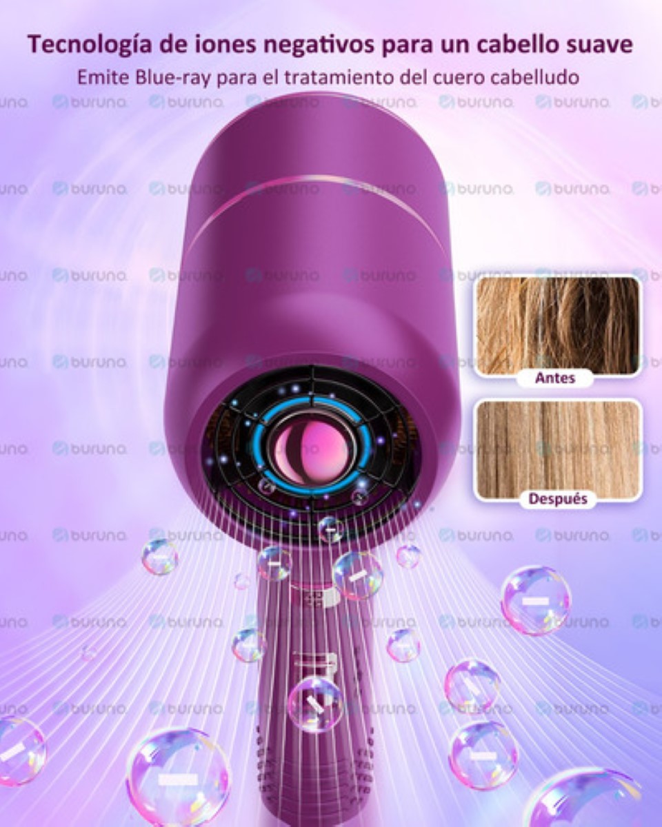 Secadora Para Cabello Secadora De Cabello Con Difusor 1800w  MORADO