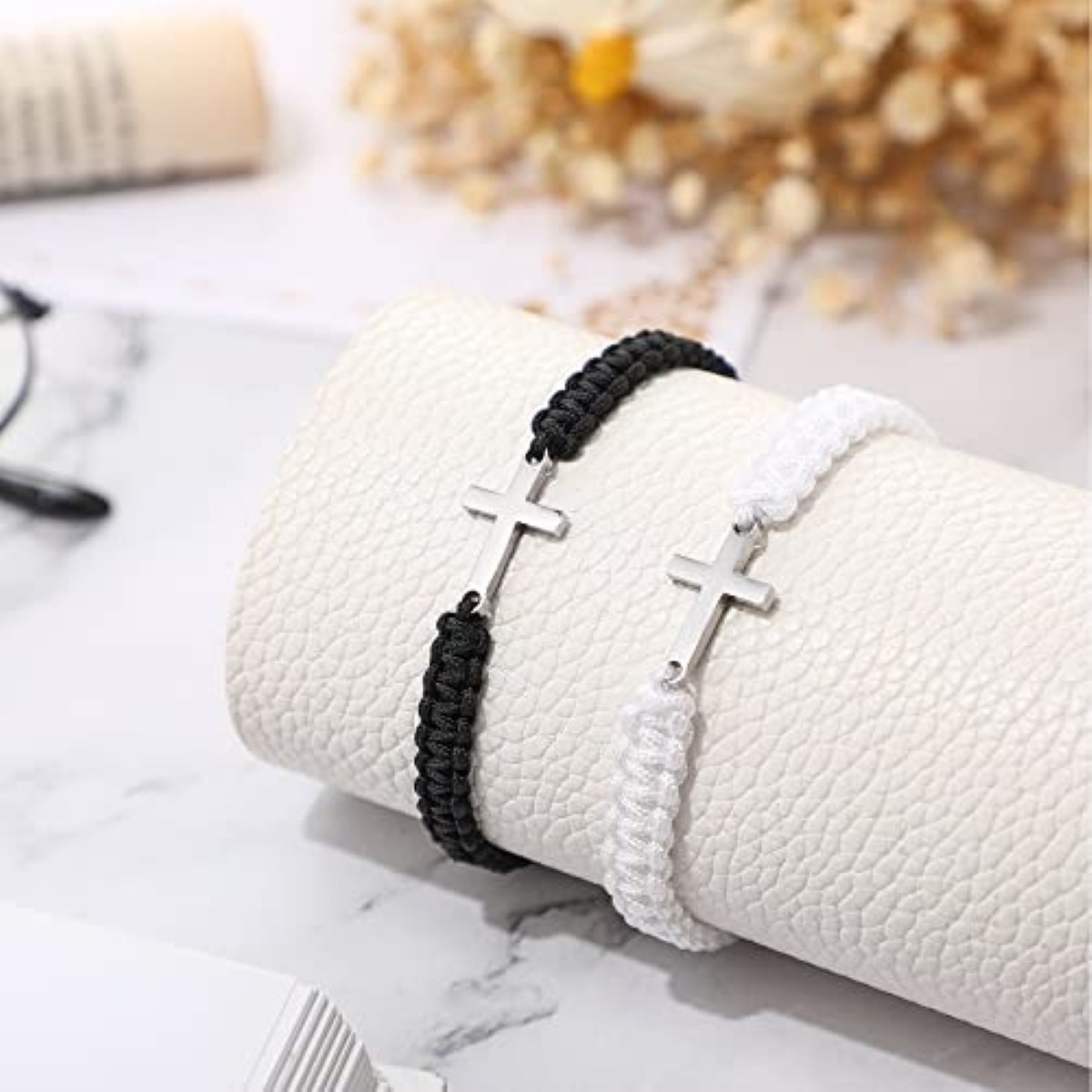 Pulsera Pareja Cruz Joyeria Acero Inoxidable Regalos Mujer
