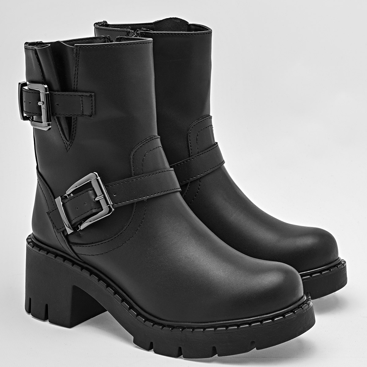 Kiut Botin Casual Mujer Tacon 6 cm Tubo 17 cm Color  Negro E9