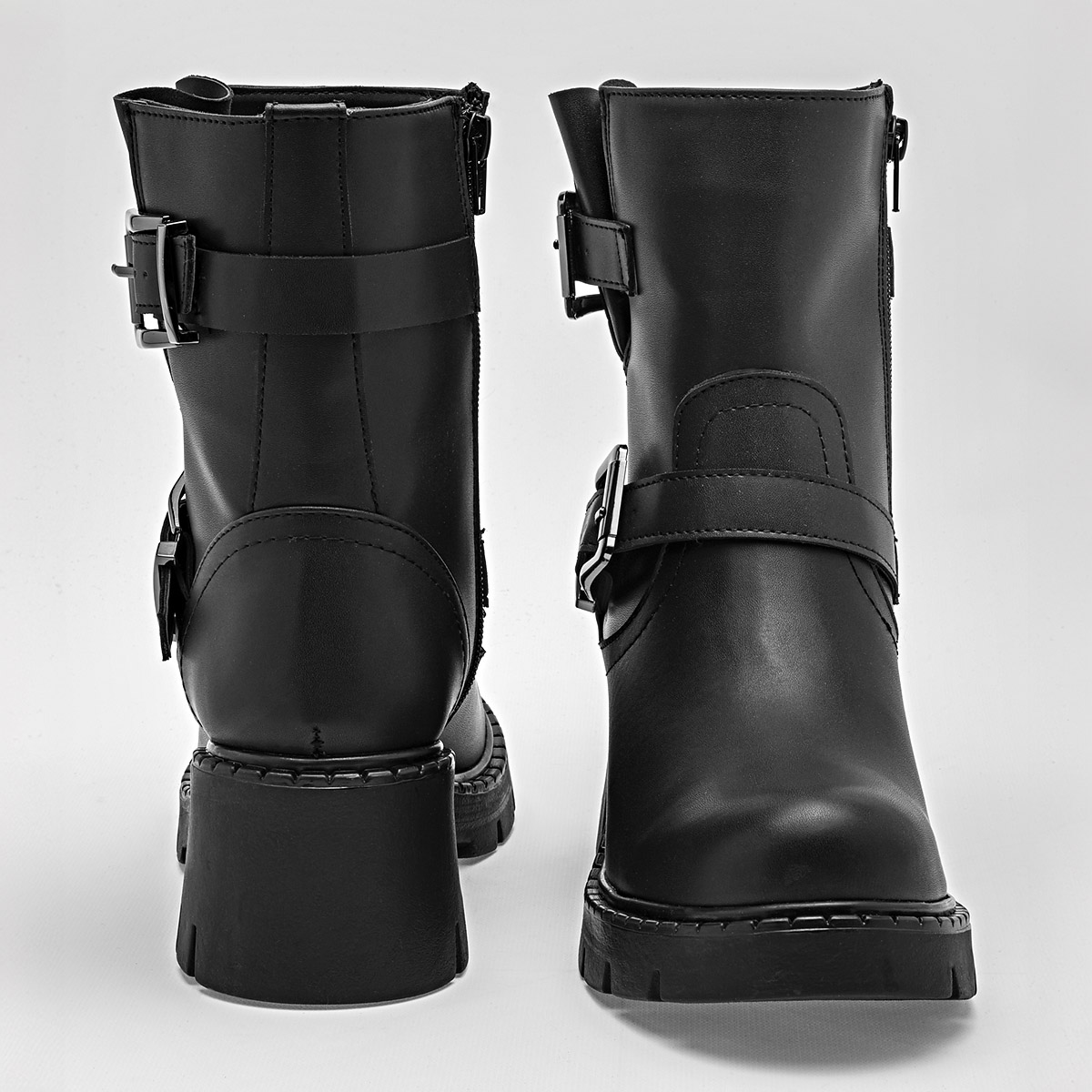 Kiut Botin Casual Mujer Tacon 6 cm Tubo 17 cm Color  Negro E9