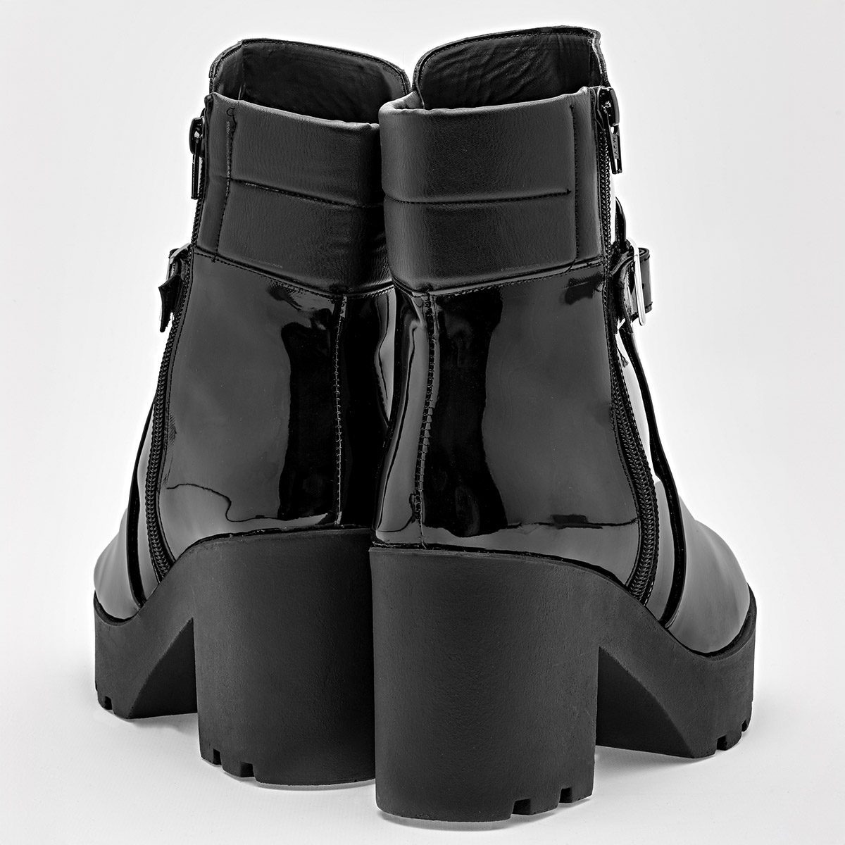 Hge Botin Charol Urbano  Mujer Tacon 8 Tubo 14cm Color Negro E9