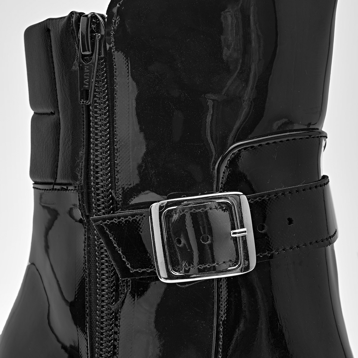 Hge Botin Charol Urbano  Mujer Tacon 8 Tubo 14cm Color Negro E9