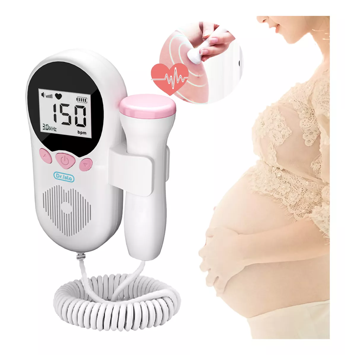 Monitor Fetal Doppler Monitor Para Escuchar Latidos Bebé