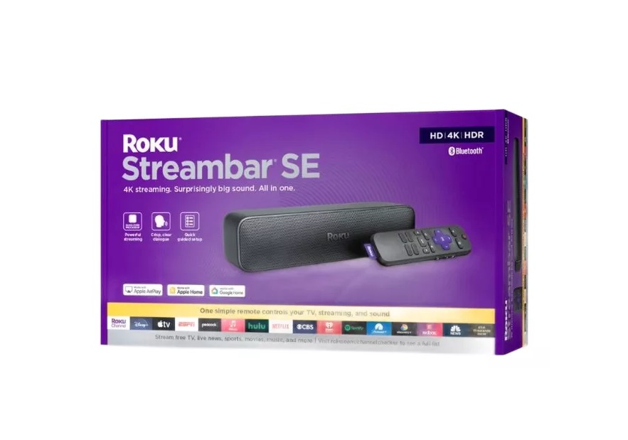 Barra De Sonido Roku Streambar SE Para TV 2 En 1 Parlantes Premium  Claridad De Voz Mejorada Color Negro