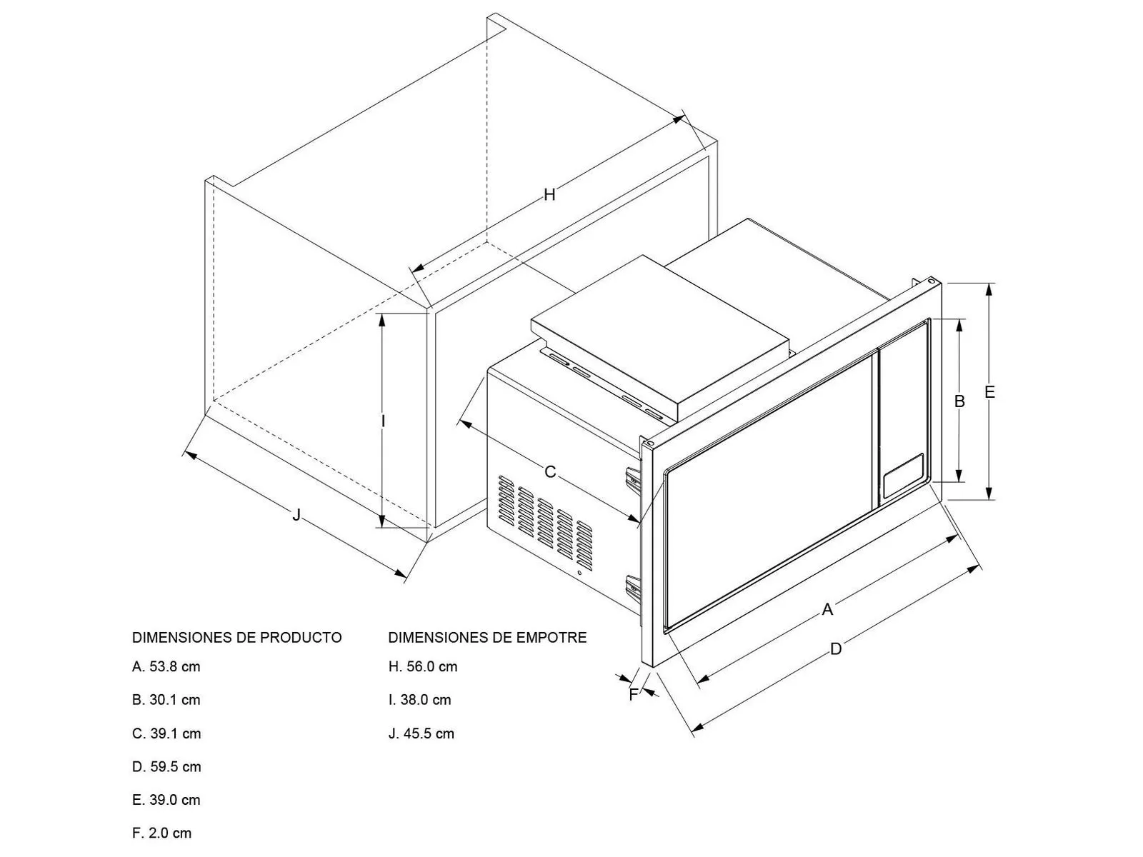 Microondas con Trim Empotrable Whirlpool WM1711D de 1.1pies (31 L) Acero Inoxidable y Cristal.