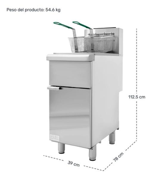 Freidora Industrial Aceite 24l Gas 3 Quemadores Acero Inox Gutstark Home