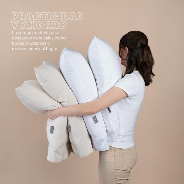 Sábanas de Microfibra Set de 2 Juegos Individual, Paquete con Sábanas Hipoalergénicas, Suaves y Frescas + Fundas (Blanco y Beige) REAL TEXTIL