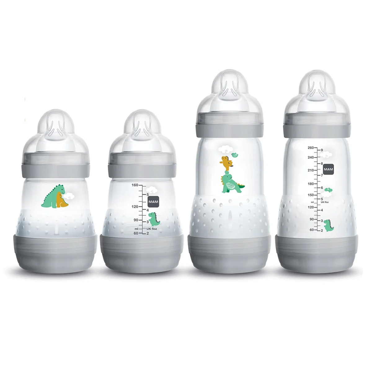 Set Alimentación Y Chupones Mam Anticólicos 6pz Gris