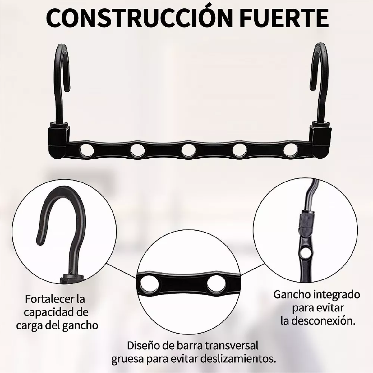 Paquete De 10 Perchas Mágicas Ahorro De Espacio Ropa Ganchos Negro