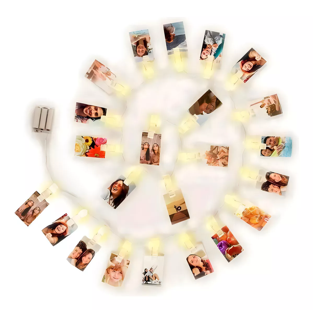 Portaretratos 20 Pinzas Luces Led Calida Para Fotos 2.90 Mts Color Amarillo