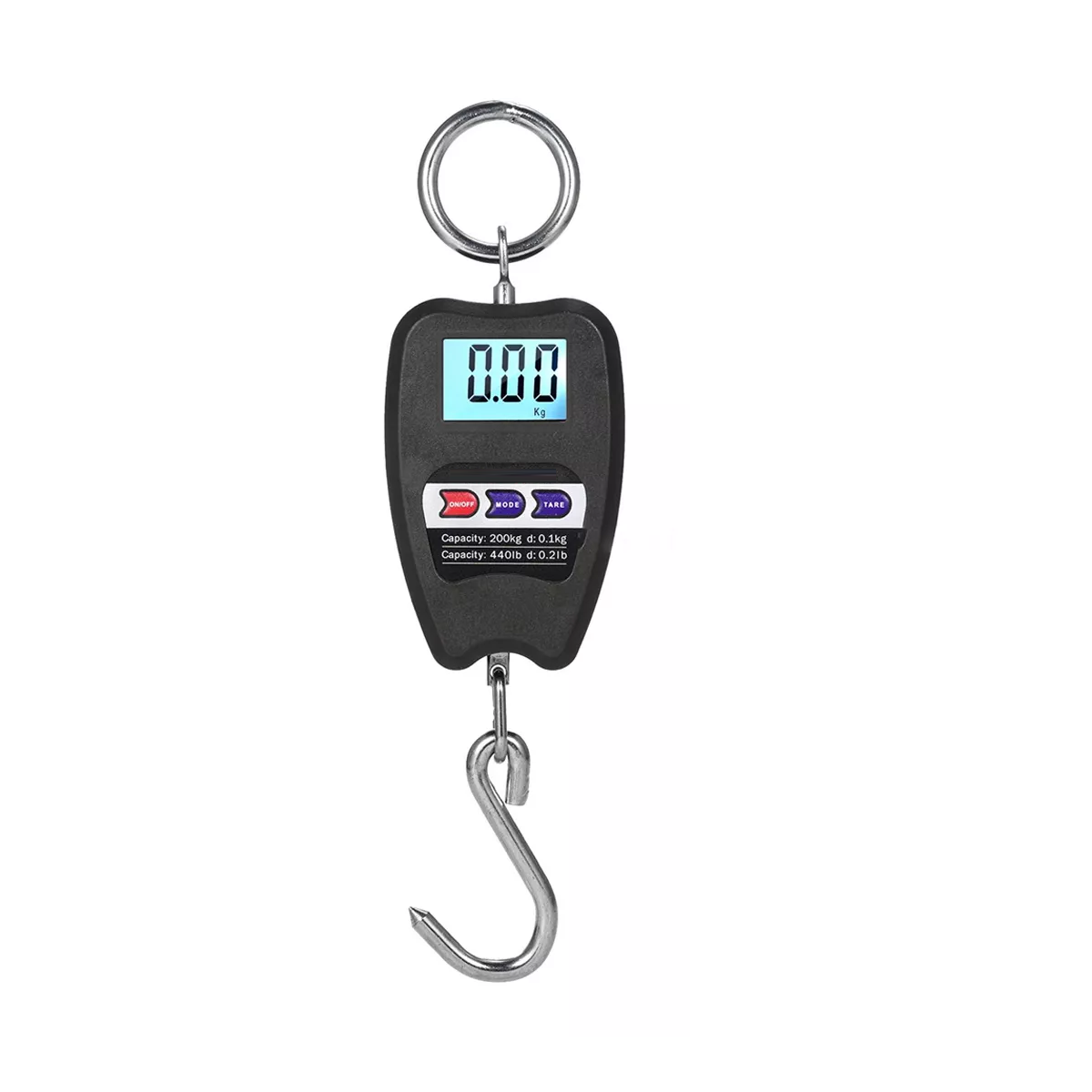 Báscula Balanza Colgante Gancho Digital Lcd Portátil 200kg Color Negro