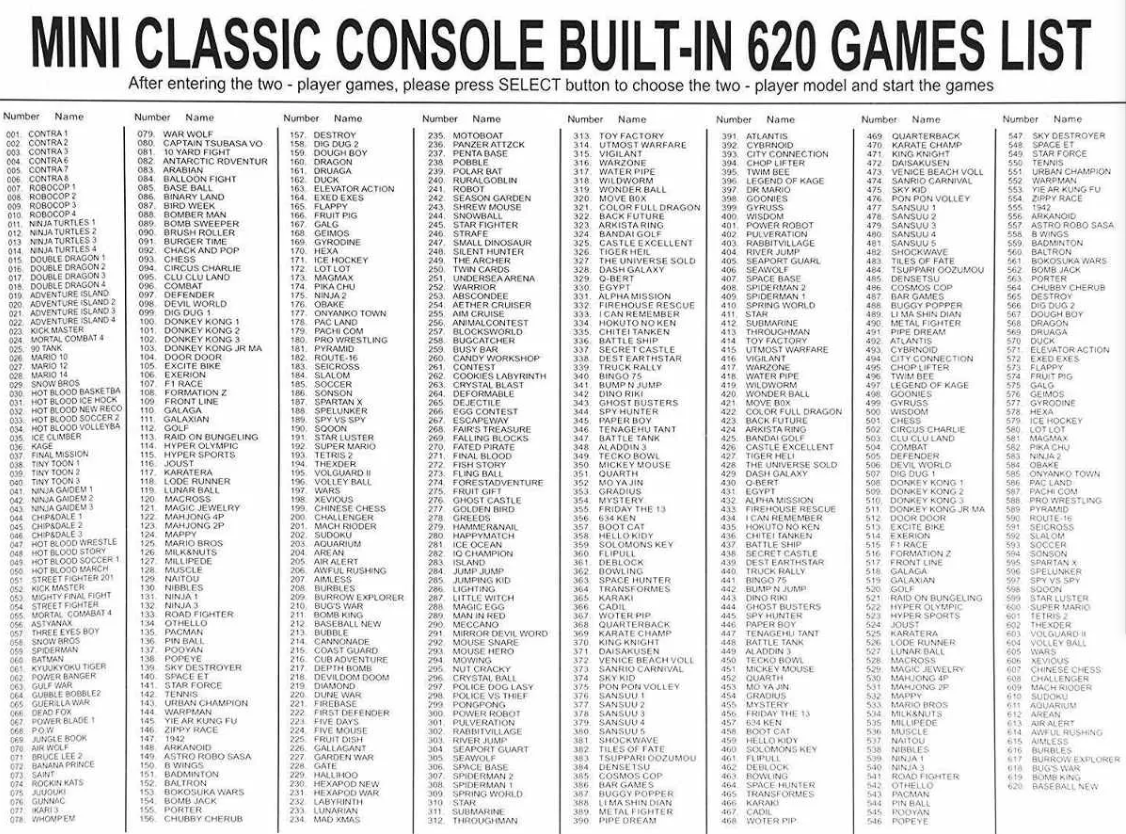 Consola Arcade Con 620 Juegos Retro y 2 Controles Se Conecta a la TV Mario Contra
