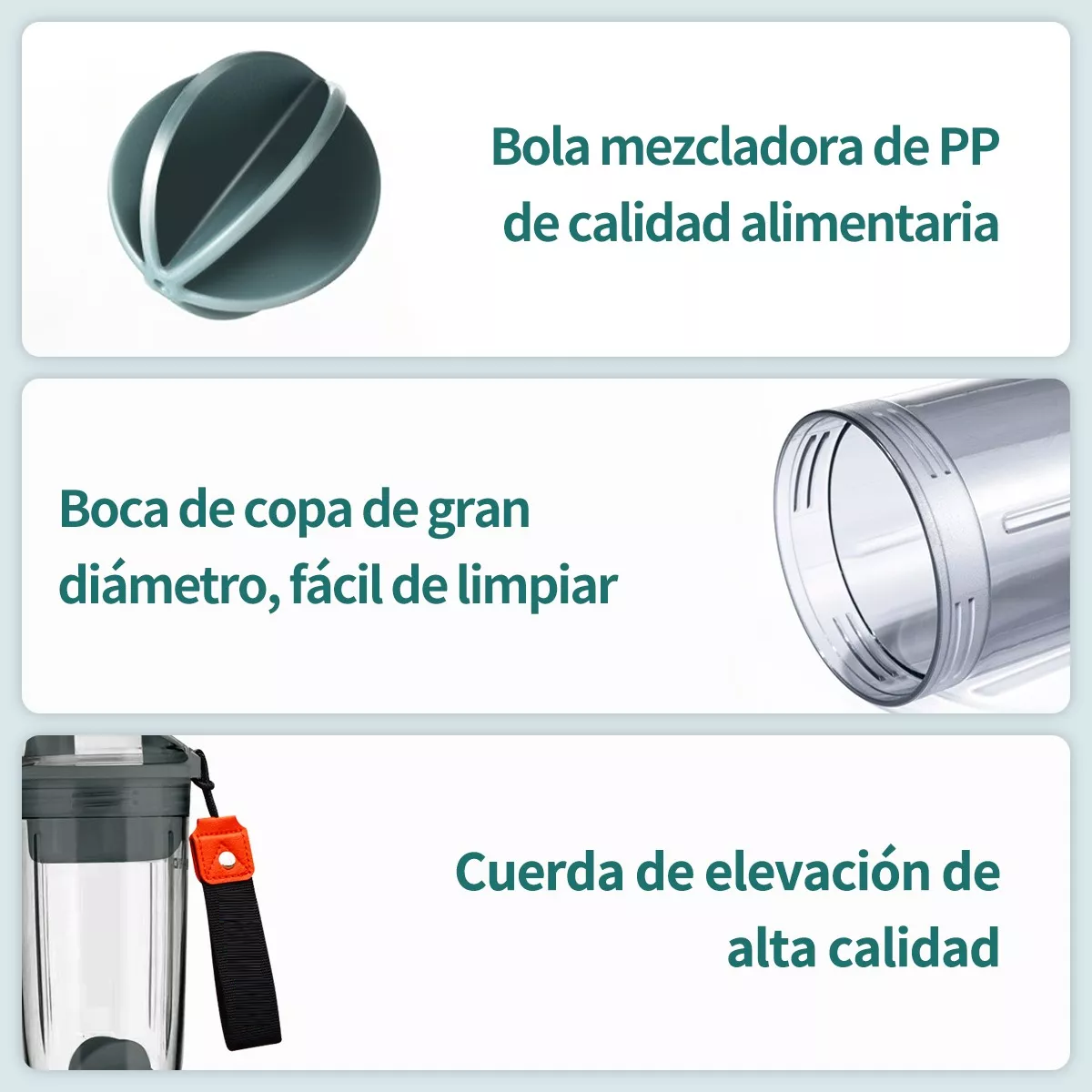 Proteina Shaker Gym Mezcladora Productos Deportivos 400ml Verde Claro