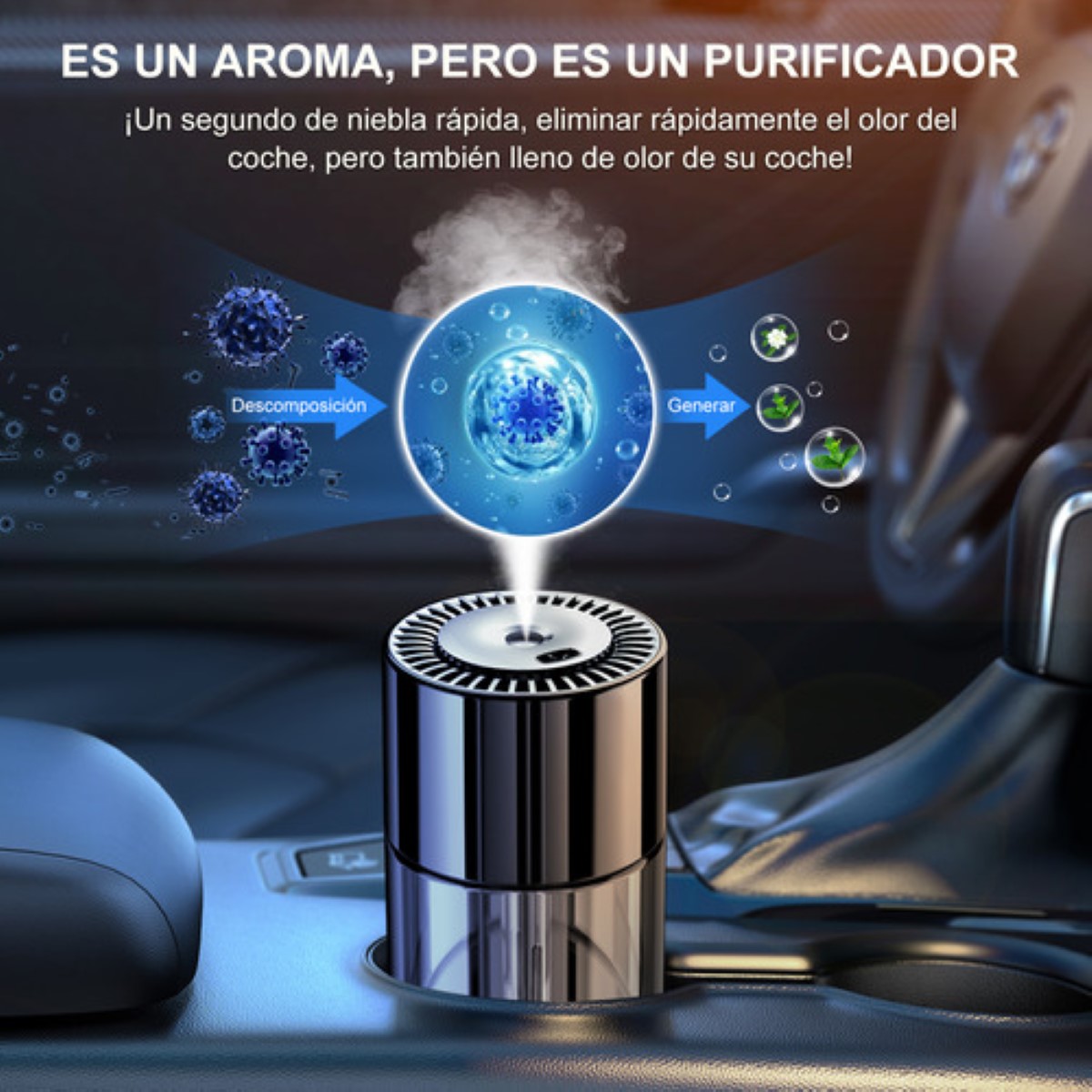 Aromatizante Coche Purificador Humidificado Con Yara Lattafa NEGRO