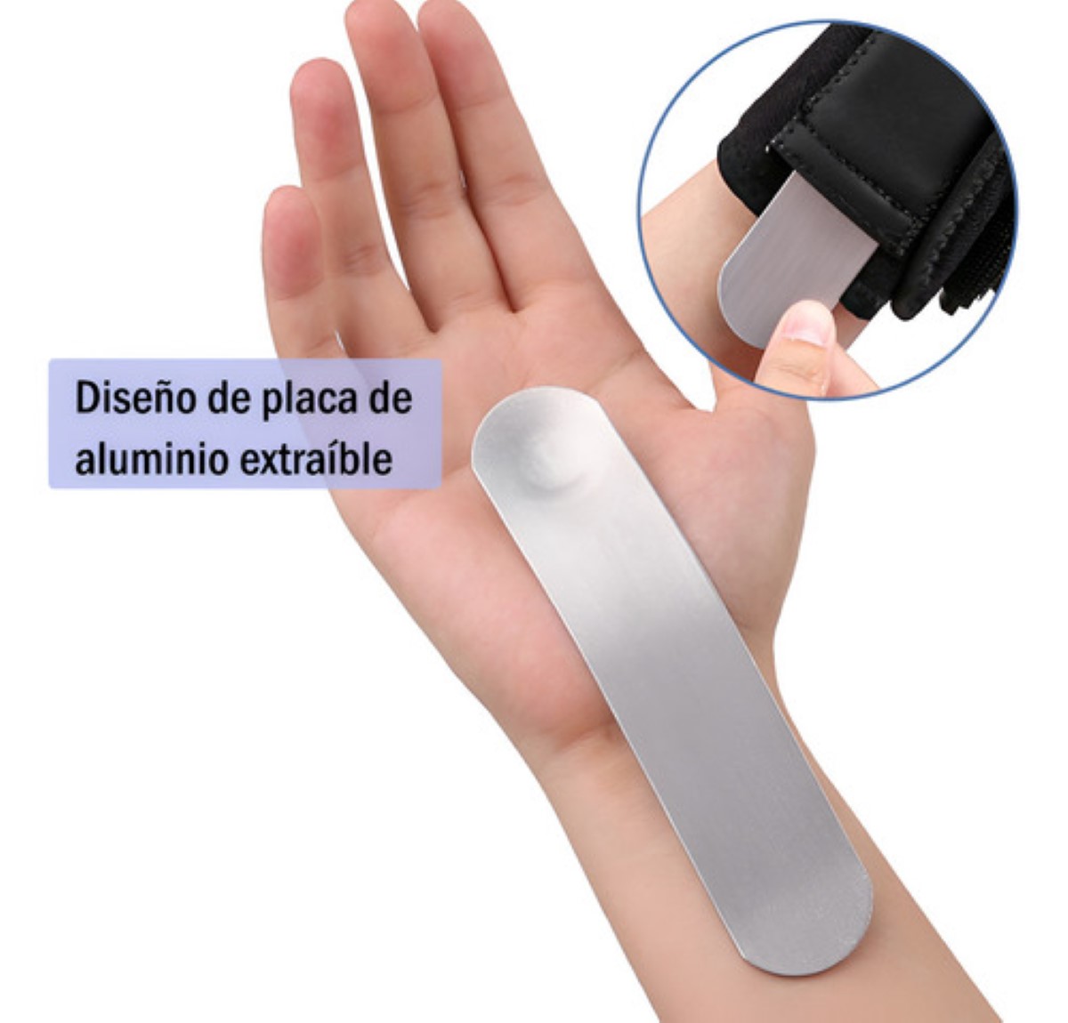 Férula Muñeca Comoda Vendaje Ajustable,muñequera Ortopedica mano derecha negra