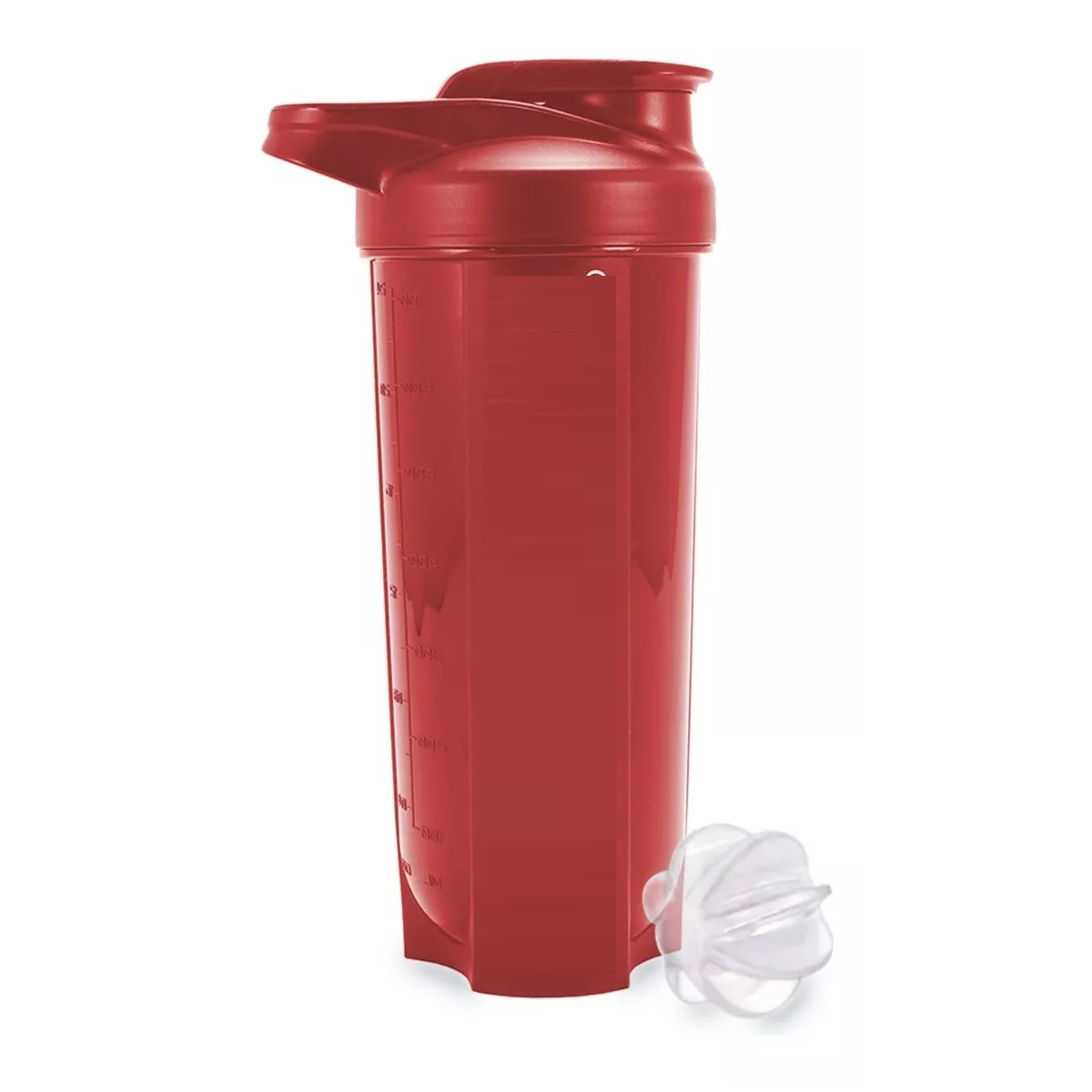Shaker Vaso Mezclador De Proteina 700ml Color Rojo Con Bola Batidora