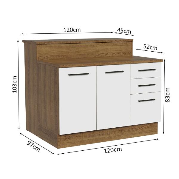 Isla de Cocina con Encimera y Mostrador Madesa Agata 120 MB