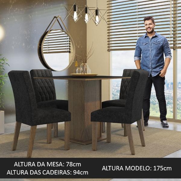 Juego de Comedor Mesa y 4 Sillas Madesa Oxford Livia MN