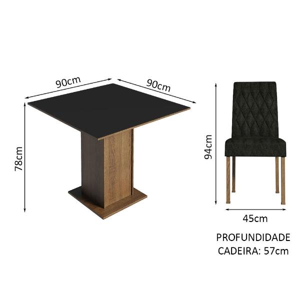 Juego de Comedor Mesa y 4 Sillas Madesa Oxford Livia MN