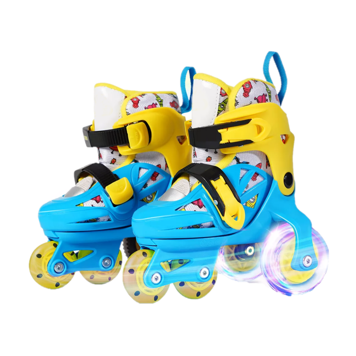 Patines 4 Ruedas Ajustable Niño Niña Con Led ProteccionesTalla: S