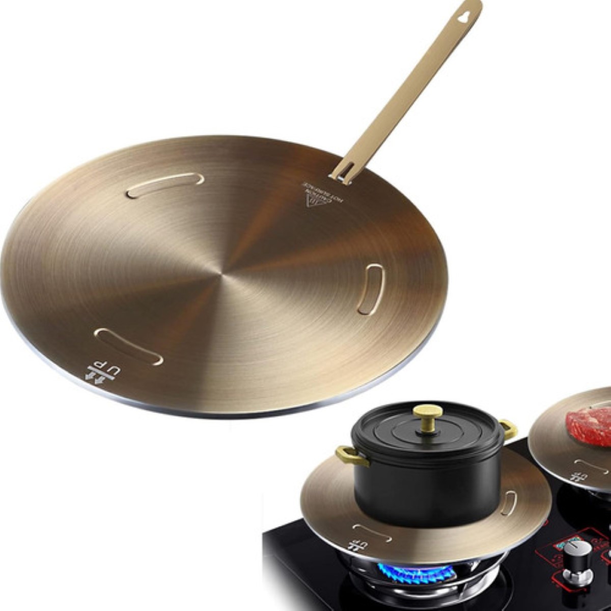 Adaptador De Placa De Inducción/conducción De Calor De 24cm DORADO