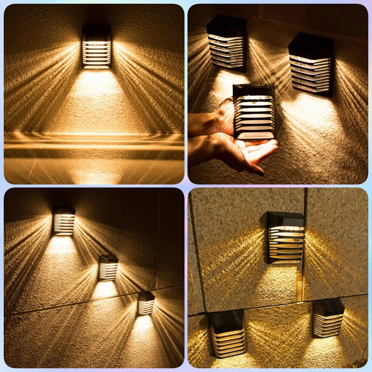 Lámpara De Ambiente De Pared Solar Impermeable Al Aire Libre