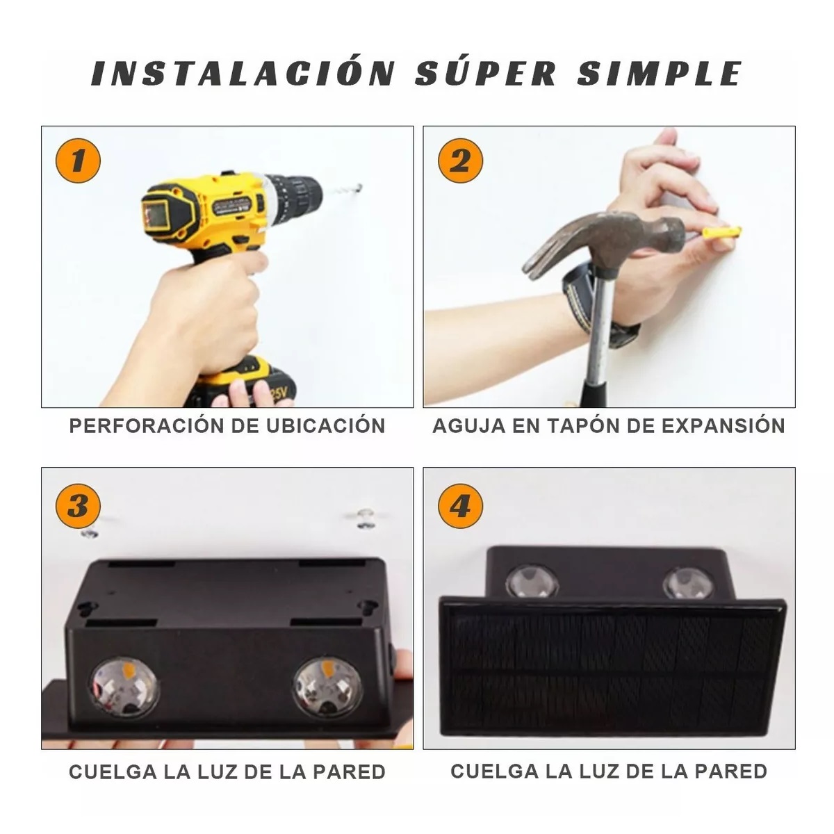 Lampara Led Exterior Lampara Solar 6 Luces Luz Calida/blanco