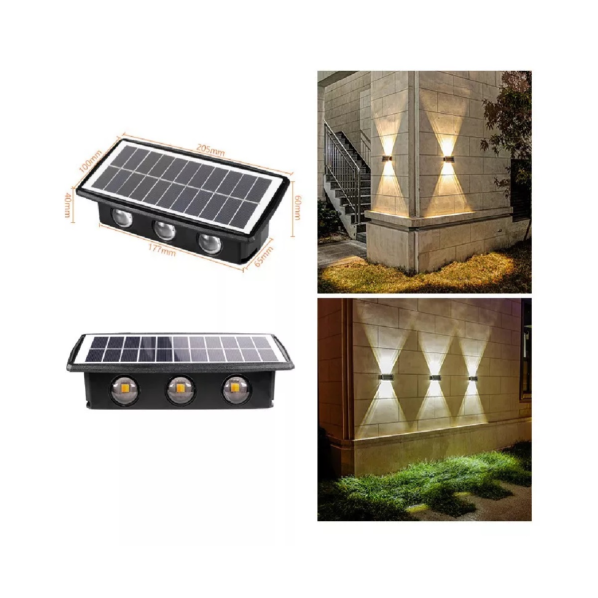 Lampara Led Exterior Lampara Solar 6 Luces Luz Calida/blanco