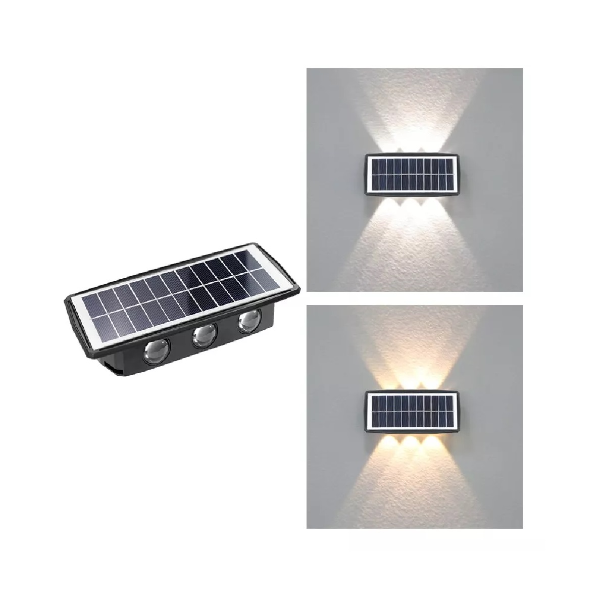 Lampara Led Exterior Lampara Solar 6 Luces Luz Calida/blanco