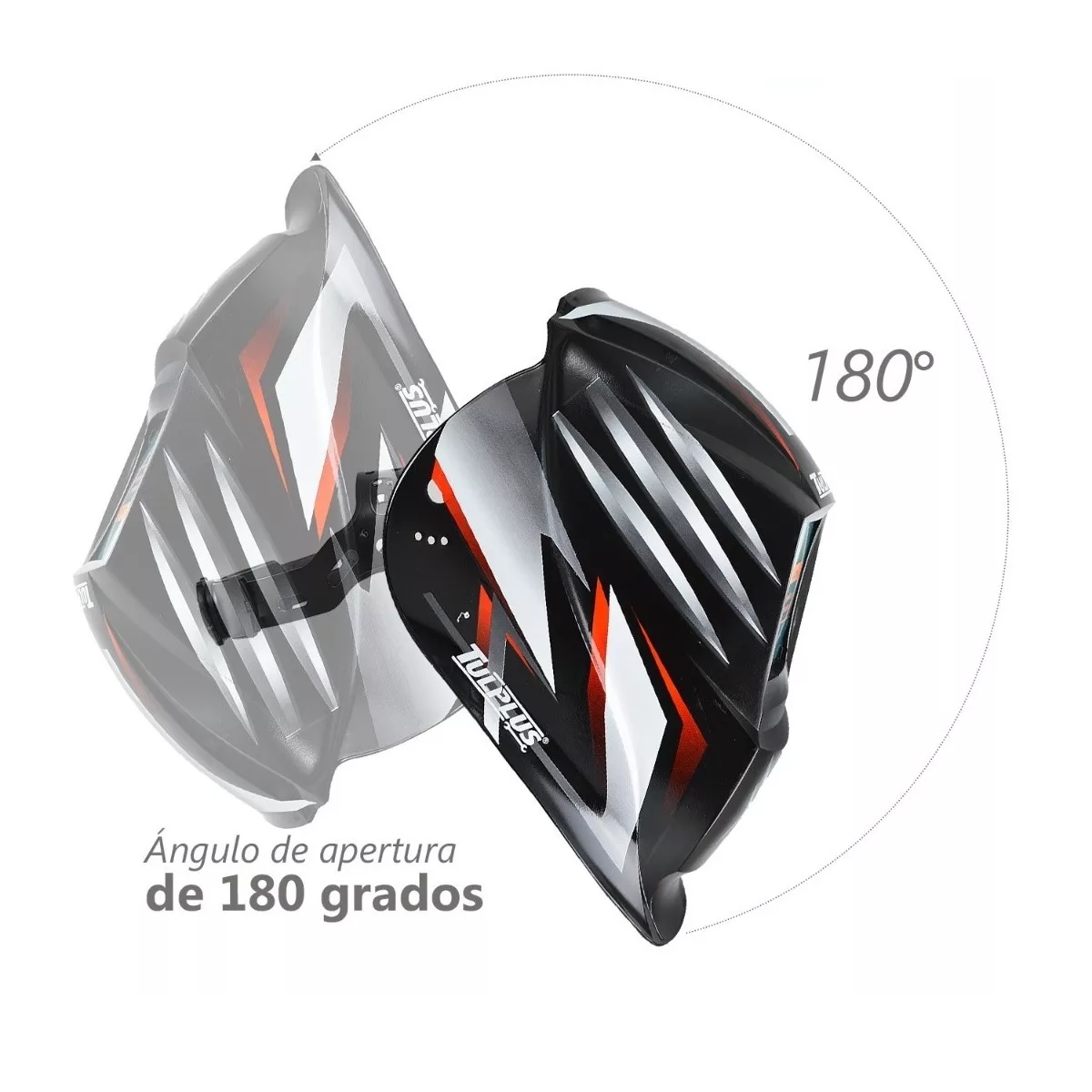 Careta De Soldar Uso Industrial Soldadura Electronica Diseño Negro Rojo Plata