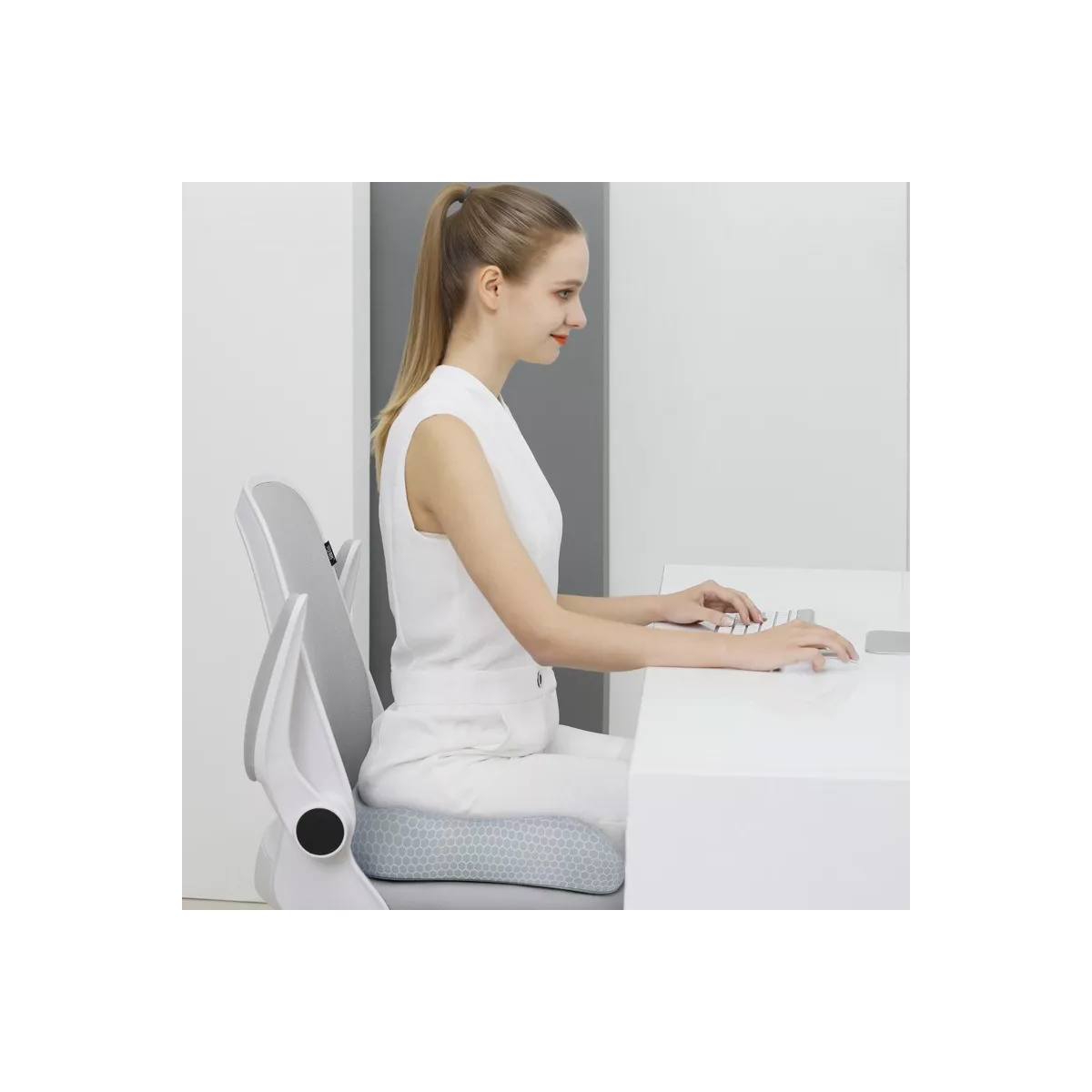 Cojin De Gel Asiento Ergonomico Para Sillas Auto De Oficina Gris